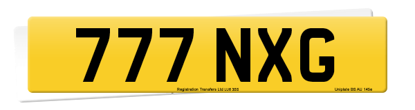 Registration number 777 NXG